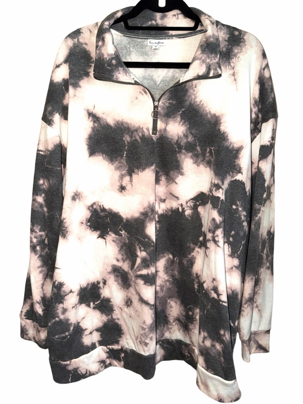 𝐋𝐎𝐕𝐄, 𝐅𝐈𝐑𝐄 | LONG SLEEVE TIE DYE COLLARED TOP